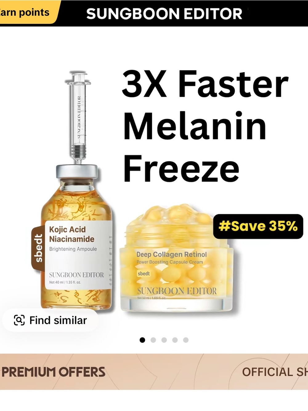 Sungboon Editor 3X Faster Melanin Freeze Duo | Kojic Ampoule & Collagen Retinol